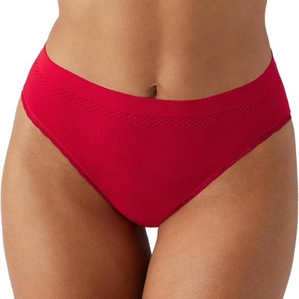 Wacoal Women's B-Smooth High-Cut Brief Panty Underwear, Cherry Red, 2XL / 9